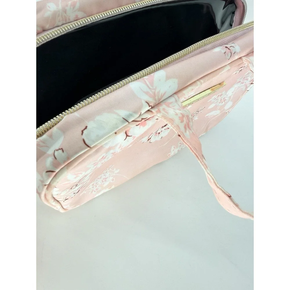 YUMIKIM BRAND HANDLE SMALL COSMETIC BAG HANGING PINK FLORAL